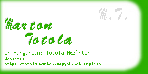 marton totola business card